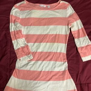 NWOT NY & Co Pink & White Striped Tee NWOT